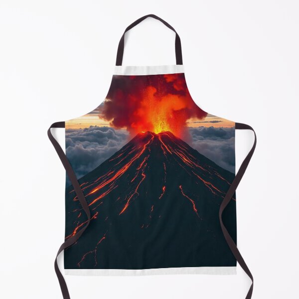 Item preview, The Volcano Erupted with Hot Lava and Black Smoke Covering the Sky - Nature and Disaster Concept (Generative AI) designed and sold by hjian8219.