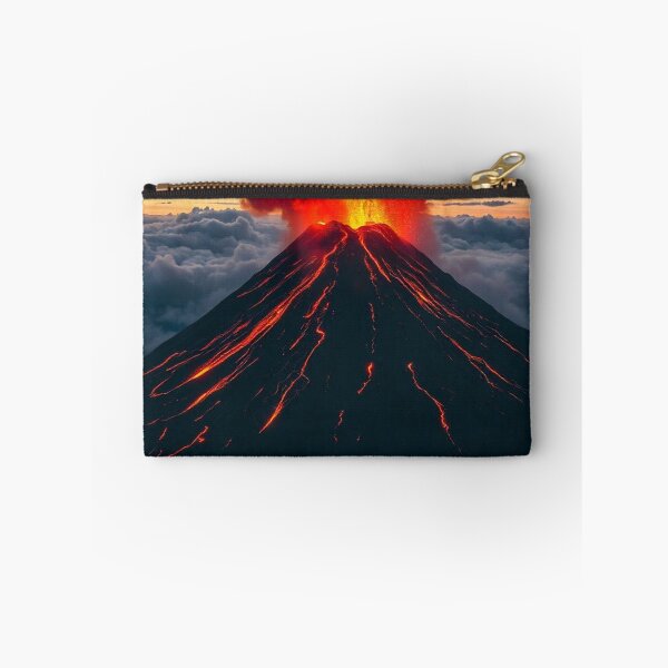 Item preview, The Volcano Erupted with Hot Lava and Black Smoke Covering the Sky - Nature and Disaster Concept (Generative AI) designed and sold by hjian8219.