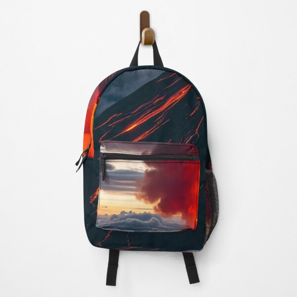 Item preview, The Volcano Erupted with Hot Lava and Black Smoke Covering the Sky - Nature and Disaster Concept (Generative AI) designed and sold by hjian8219.