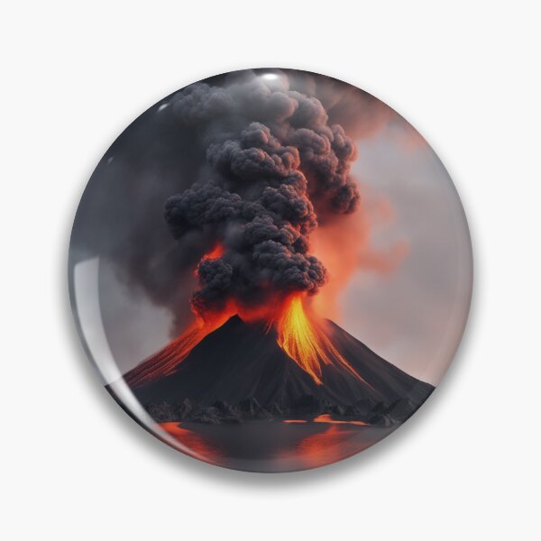 Item preview, The Volcano Erupted with Hot Lava and Black Smoke Covering the Sky - Nature and Disaster Concept (Generative AI) designed and sold by hjian8219.