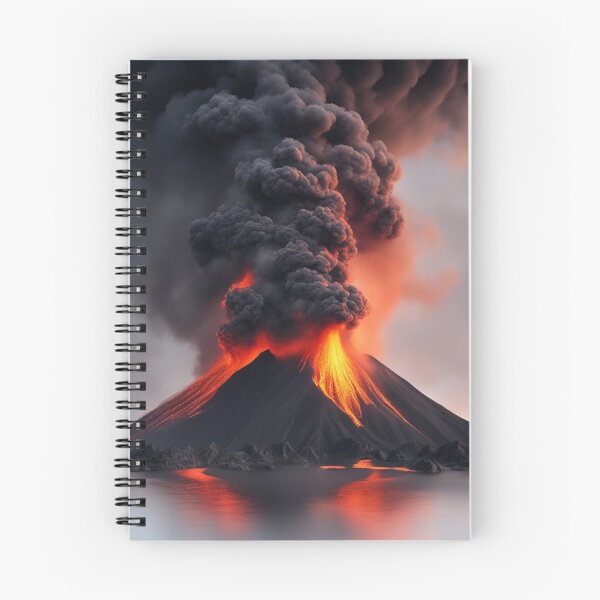 Item preview, The Volcano Erupted with Hot Lava and Black Smoke Covering the Sky - Nature and Disaster Concept (Generative AI) designed and sold by hjian8219.