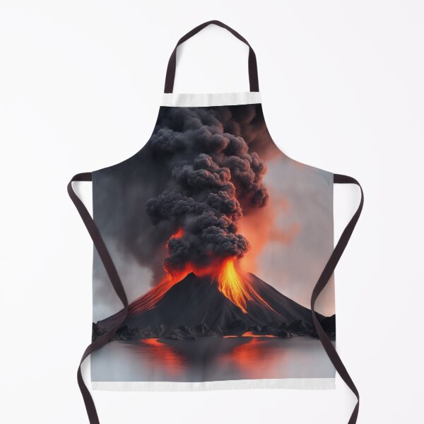 Item preview, The Volcano Erupted with Hot Lava and Black Smoke Covering the Sky - Nature and Disaster Concept (Generative AI) designed and sold by hjian8219.