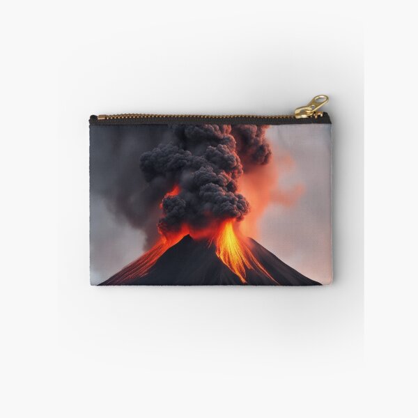 Item preview, The Volcano Erupted with Hot Lava and Black Smoke Covering the Sky - Nature and Disaster Concept (Generative AI) designed and sold by hjian8219.