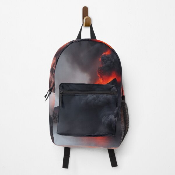 Item preview, The Volcano Erupted with Hot Lava and Black Smoke Covering the Sky - Nature and Disaster Concept (Generative AI) designed and sold by hjian8219.