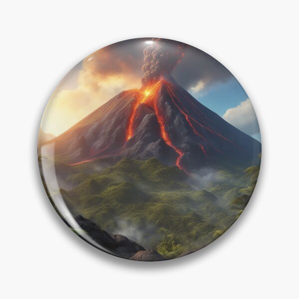 Item preview,  Volcano Eruption Landscape with Lightning - Nature's Fury Concept designed and sold by hjian8219.