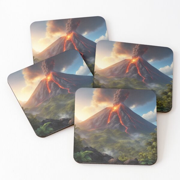 Item preview,  Volcano Eruption Landscape with Lightning - Nature's Fury Concept designed and sold by hjian8219.
