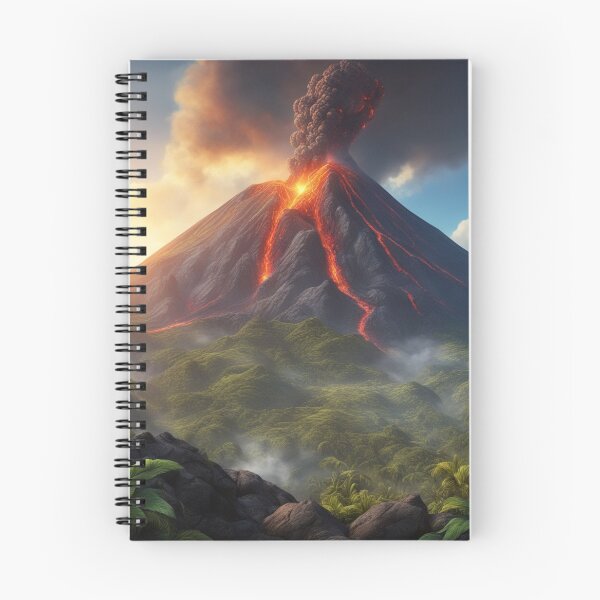 Item preview,  Volcano Eruption Landscape with Lightning - Nature's Fury Concept designed and sold by hjian8219.
