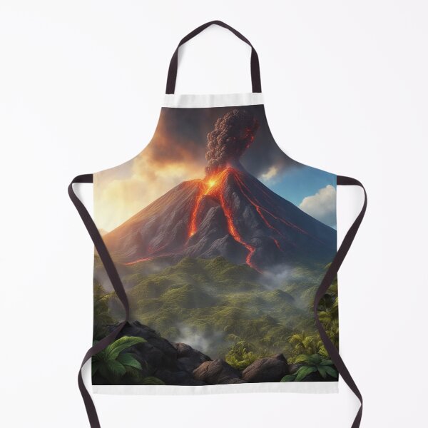 Item preview, Volcano Eruption Landscape with Lightning - Nature's Fury Concept designed and sold by hjian8219.