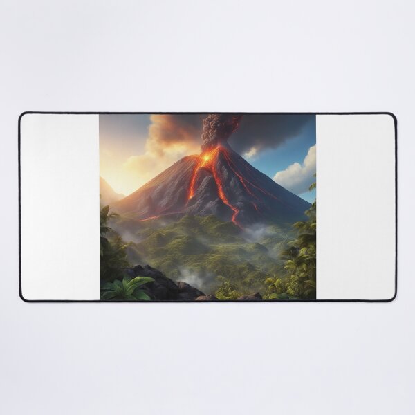 Item preview,  Volcano Eruption Landscape with Lightning - Nature's Fury Concept designed and sold by hjian8219.