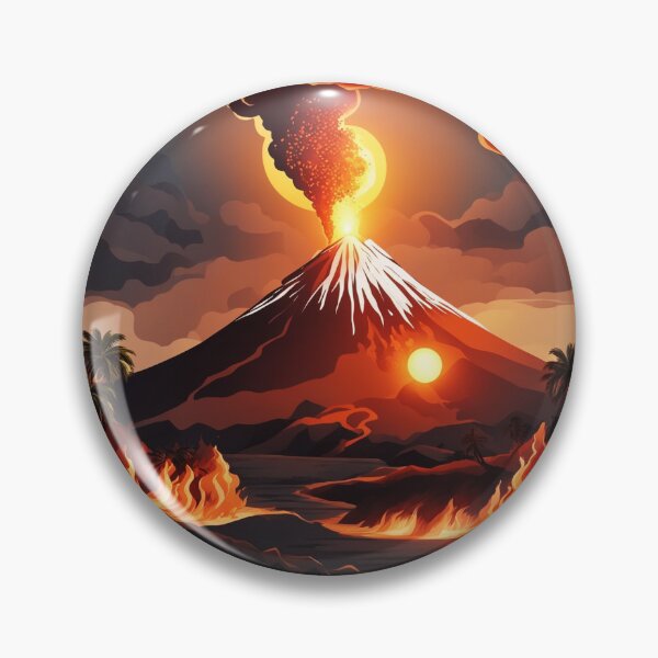 Item preview,  Volcano Eruption Landscape with Lightning - Nature's Fury Concept designed and sold by hjian8219.