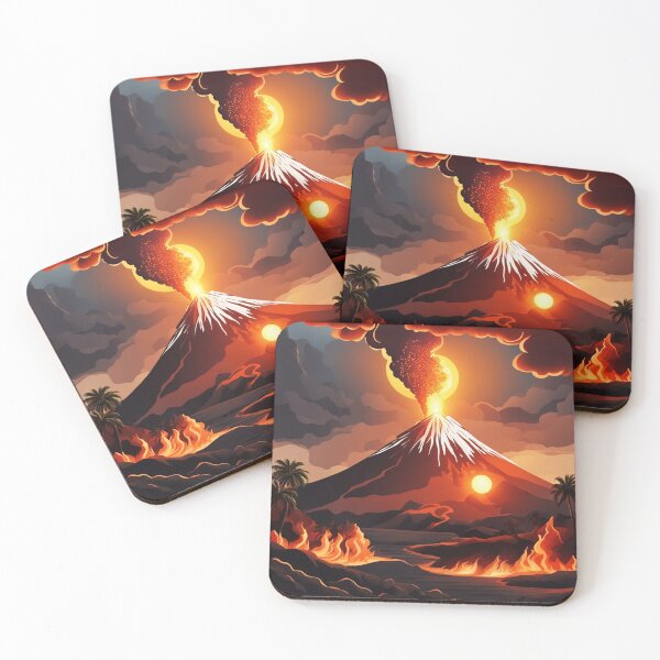 Item preview,  Volcano Eruption Landscape with Lightning - Nature's Fury Concept designed and sold by hjian8219.