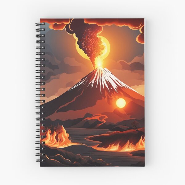 Item preview,  Volcano Eruption Landscape with Lightning - Nature's Fury Concept designed and sold by hjian8219.