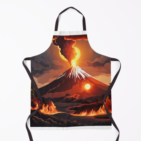 Item preview, Volcano Eruption Landscape with Lightning - Nature's Fury Concept designed and sold by hjian8219.
