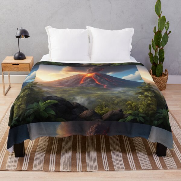 Item preview,  Volcano Eruption Landscape with Lightning - Nature's Fury Concept designed and sold by hjian8219.