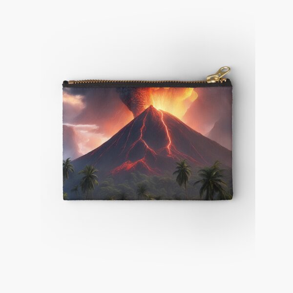 Item preview,  Volcano Eruption Landscape with Lightning - Nature's Fury Concept designed and sold by hjian8219.