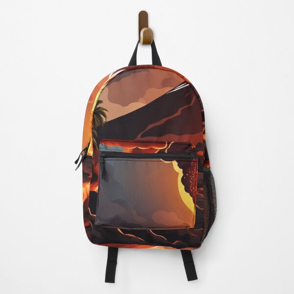 Item preview, Volcano Eruption Landscape with Lightning - Nature's Fury Concept designed and sold by hjian8219.