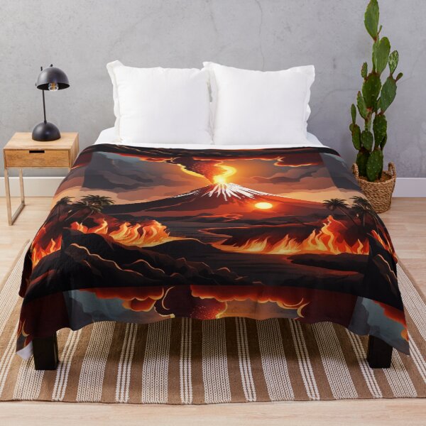 Item preview,  Volcano Eruption Landscape with Lightning - Nature's Fury Concept designed and sold by hjian8219.