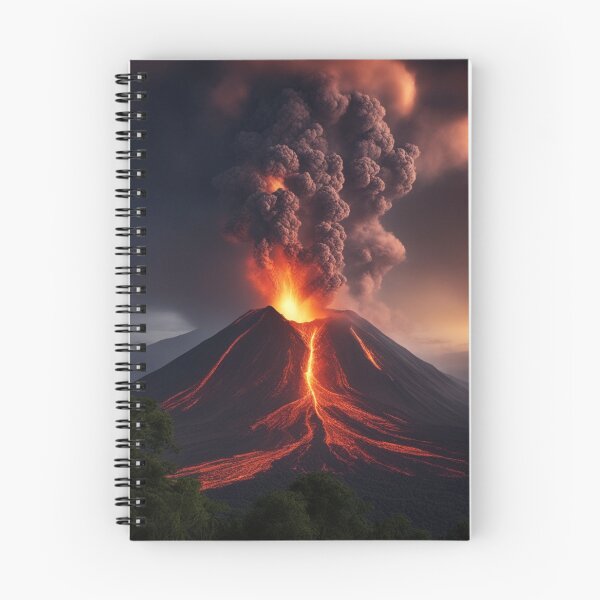 Item preview,  Volcano Eruption Landscape with Lightning - Nature's Fury Concept designed and sold by hjian8219.