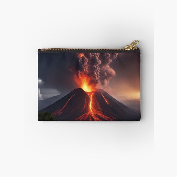 Item preview,  Volcano Eruption Landscape with Lightning - Nature's Fury Concept designed and sold by hjian8219.