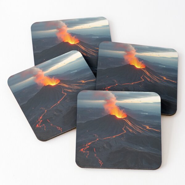 Item preview,  Volcano Eruption Landscape with Lightning - Nature's Fury Concept designed and sold by hjian8219.