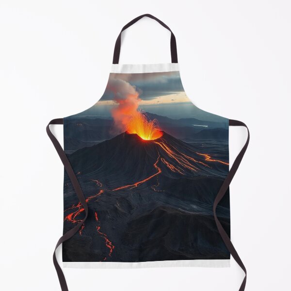 Item preview, Volcano Eruption Landscape with Lightning - Nature's Fury Concept designed and sold by hjian8219.