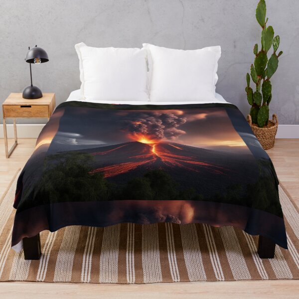 Item preview,  Volcano Eruption Landscape with Lightning - Nature's Fury Concept designed and sold by hjian8219.