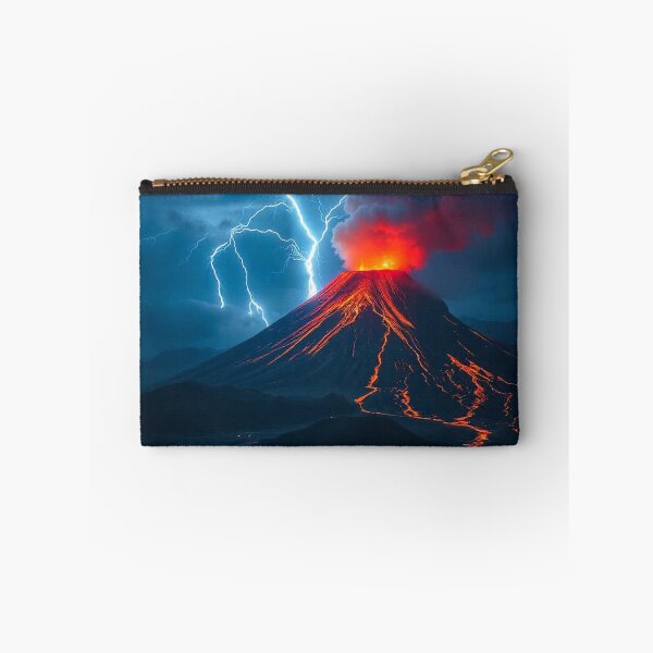 Item preview,  Volcano Eruption Landscape with Lightning - Nature's Fury Concept designed and sold by hjian8219.