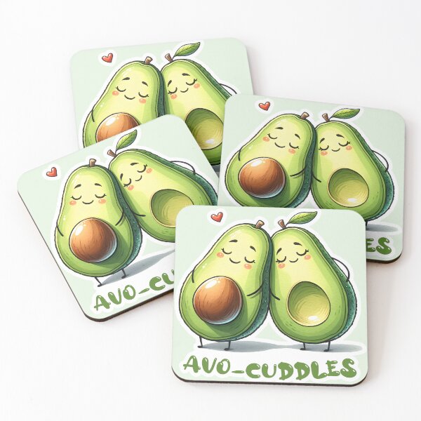 Item preview, Avo-Cuddles: A Punny Pair of Affectionate Avocados designed and sold by hitechmom.