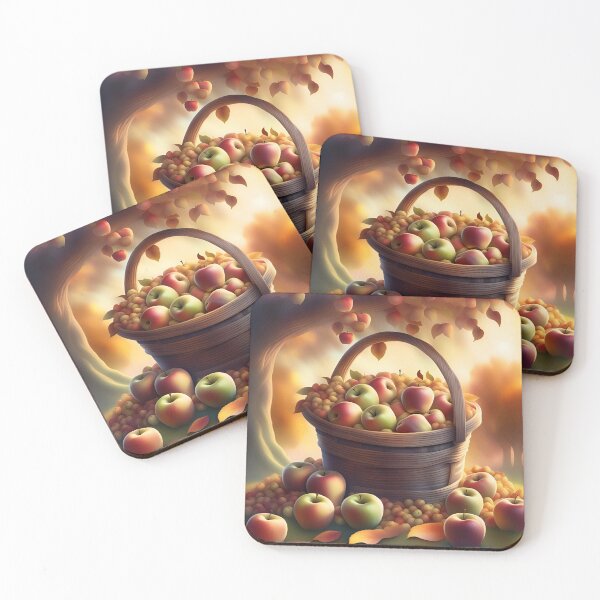 Item preview, Wooden Bushel Basket of Autumn Fall Apples designed and sold by Sticker-Tree.