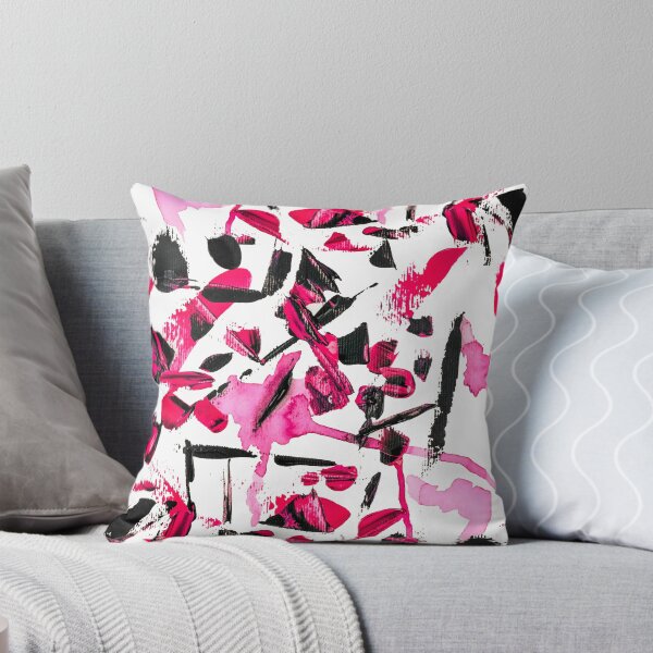 Item preview, Abstract psychedelic pink and black acrylic brushstrokes designed and sold by GirlyTrend.