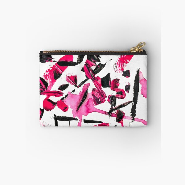 Item preview, Abstract psychedelic pink and black acrylic brushstrokes designed and sold by GirlyTrend.
