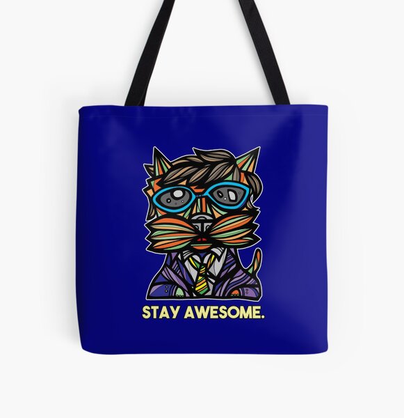 "Stay Awesome." All Over Print Tote Bag