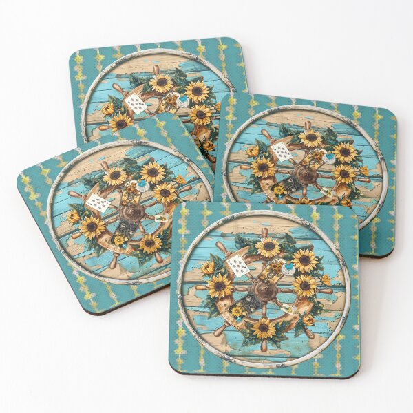 Item preview, Seaside Sunflowers Collage Casting Cloth designed and sold by LochNestFarm.