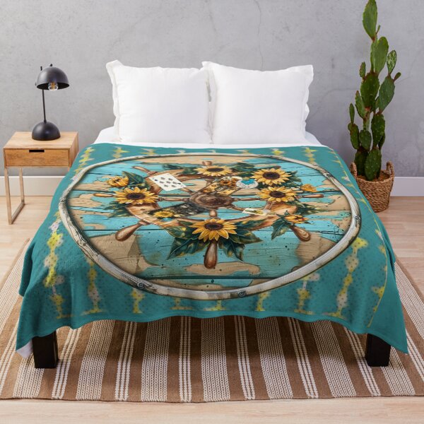 Item preview, Seaside Sunflowers Collage Casting Cloth designed and sold by LochNestFarm.