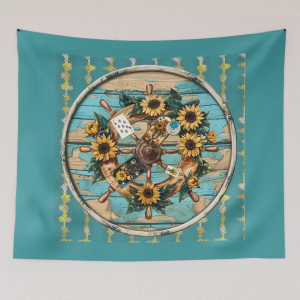 Item preview, Seaside Sunflowers Collage Casting Cloth designed and sold by LochNestFarm.