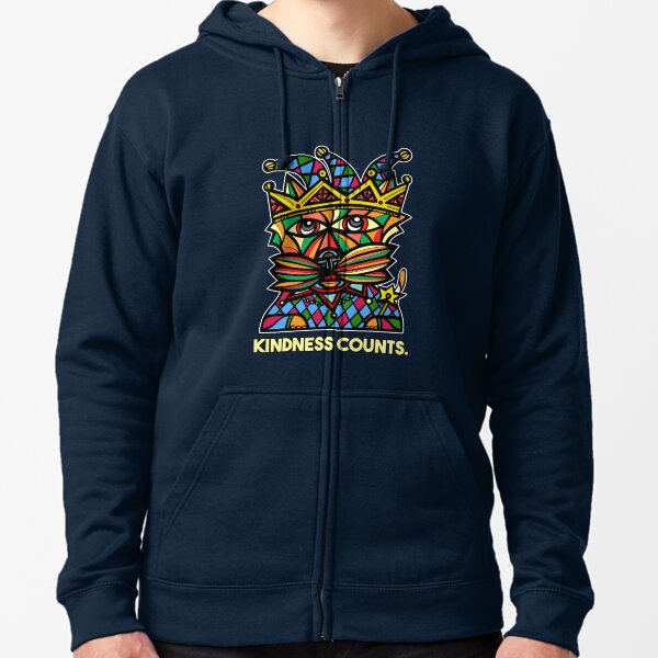 "Kindness Counts." Zipped Hoodie