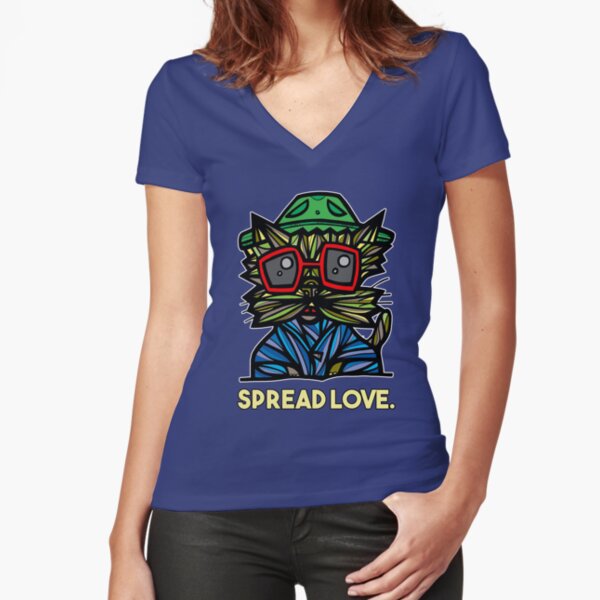 "Spread Love." Fitted V-Neck T-Shirt