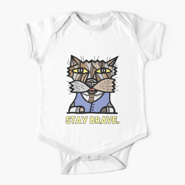 "Stay Brave." Short Sleeve Baby One-Piece