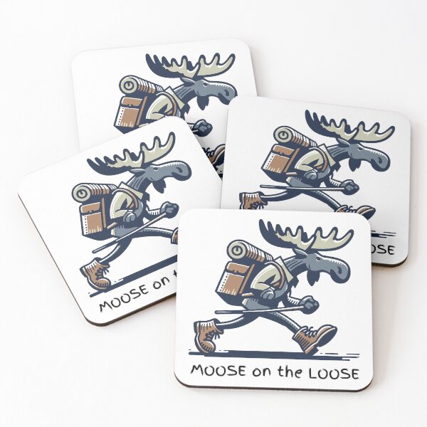 Item preview, Moose Solo Traveller Caricature - Moose on the Loose - Funny Minimalist Animal Art designed and sold by BeaverFriends.