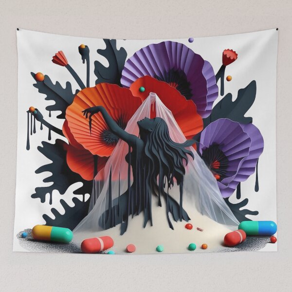 Item preview, Copy of Somniferum Dreams War with Drugs Red Poppy Addict Nightmares Woman Poppies designed and sold by SomniferumWars.