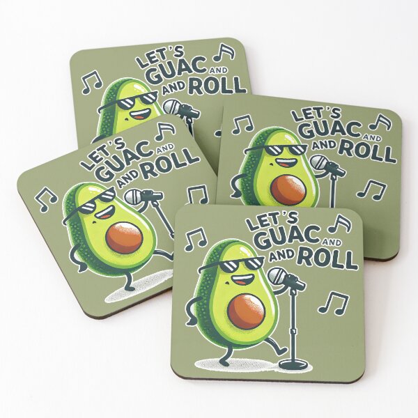 Item preview, Let’s Guac and Roll: Avocado Rockstar Pun Design designed and sold by hitechmom.