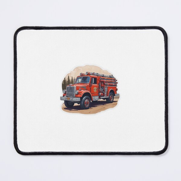 Item preview, Firetruck Driving Past Forest designed and sold by cheri-lychee.