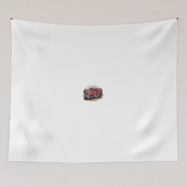 Item preview, Firetruck Driving Past Forest designed and sold by cheri-lychee.