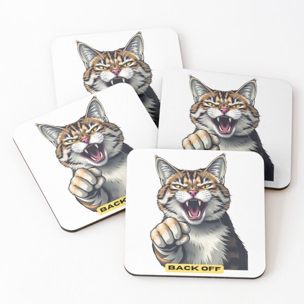 Item preview, angry cat shouting back off designed and sold by GinnyGi.