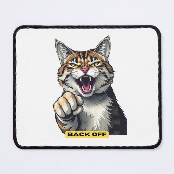 Item preview, angry cat shouting back off designed and sold by GinnyGi.