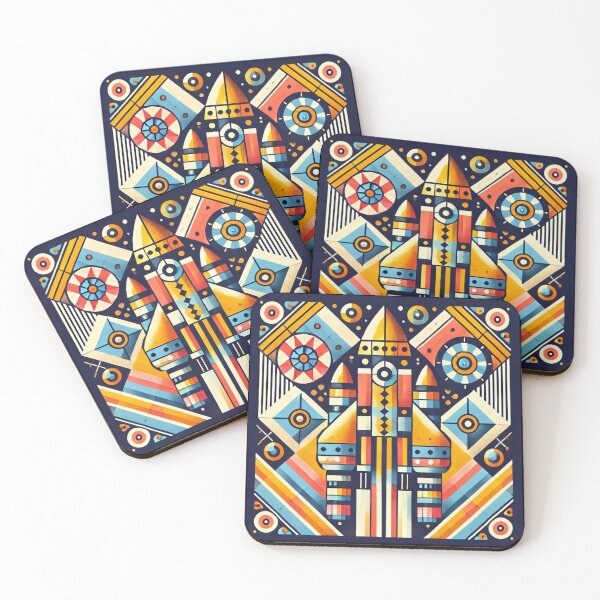 Item preview, Tribal Colorful Abstract Rocketship Launch Design designed and sold by TribalioDesigns.