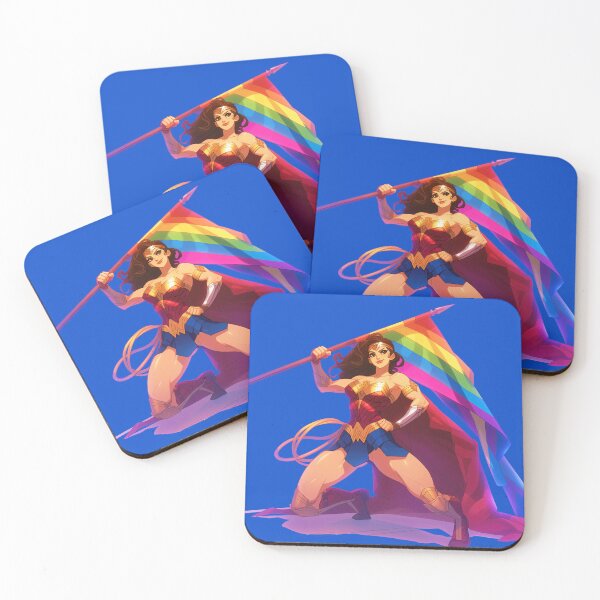 Item preview, Powerful Superheroine with Pride Flag Fierce Design designed and sold by Camera Crew.