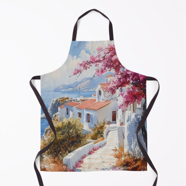 Item preview, Serene Pathway in Paros: A Mediterranean Watercolor Scene designed and sold by junkydotcom.