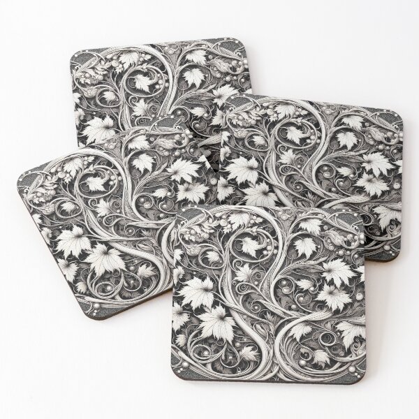 Item preview, The great Art Deco vine tapestry in black and white designed and sold by yearmoe.