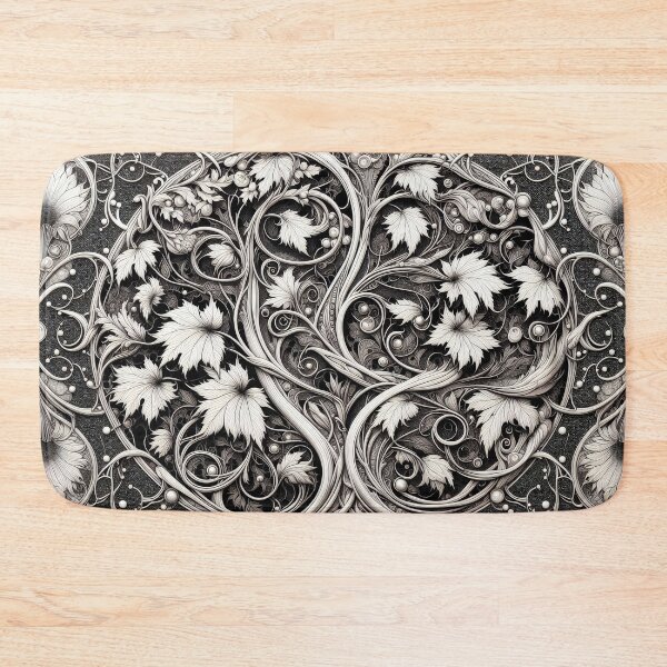 Item preview, The great Art Deco vine tapestry in black and white designed and sold by yearmoe.